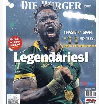 A leading Afrikaans newspaper celebrated the victory with the line