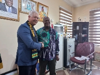 Kumasi mayor Samuel Pyne with Port of Spain counterpart, Alderman Joel Martinez