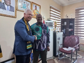 Kumasi mayor Samuel Pyne with Port of Spain counterpart, Alderman Joel Martinez