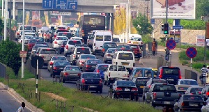 Heavy vehicular traffic towards Madina
