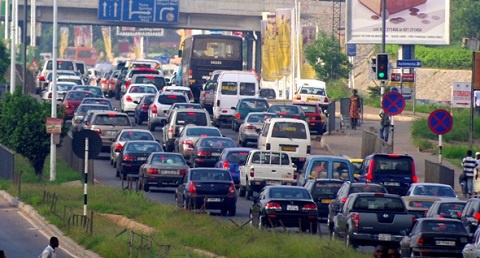 Heavy vehicular traffic towards Madina