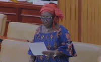 Dzifa Gomashie speaking on the floor of parliament