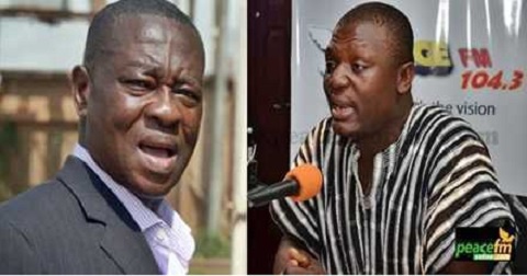 Yaw Boateng Gyan (L) and Kofi Adams, National Organizer of the NDC (R)