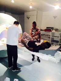 Asamoah Gyan undergoing his medical