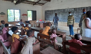 Andrews Teddy Ofori In A Classroom With School Children .png