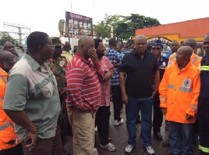 Mahama visits Circle Goil filling station after explosion, Wednesday