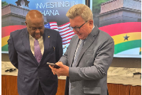 Ambassador Smith (L) used the platform to highlight gains made under President Mahama