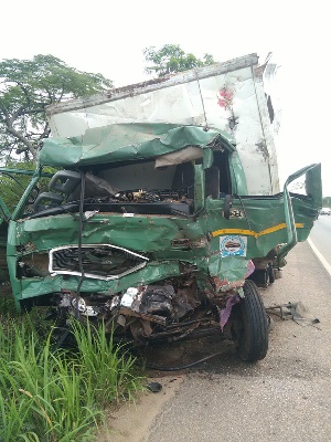 The accident involved a Benz cargo vehicle and Hyundai bus