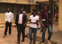Daniel Asiedu (2nd right) and Vincent Bosso (left), being escorted from the court premises