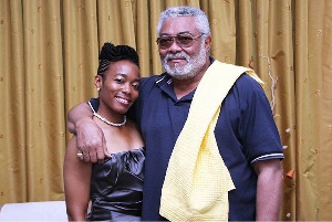 MP for Korle Klottey Constituency, Dr Zanetor Rawlings with ex-President  Jerry John Rawlings.