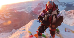 Nirmal Purja at the summit of Mount Everest