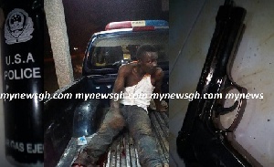 The suspect was arrested at Nkrumah flats for trying to snatch a taxi from the driver