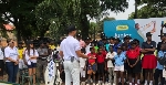 Danny List engaging the young golfers during the event