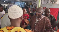 Dr. Bawumia took to the streets on foot for a campaign