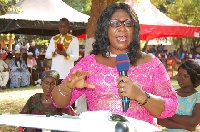 Her Honour Justice Lydia Osei-Marfo addressing the chiefs and people of the Drobo Traditional area