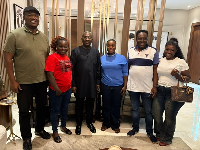 Dr Nana Ayew Afriye (1st from left) with Efya Royal and others at Dr Bawumia’s residence