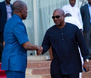 Vice president Amissah-Arthur seeing Prez Mahama off at the Airport