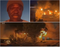 Ghanaian soldier seen praying following missile attack that struck a Ghanaian peacekeeping camp