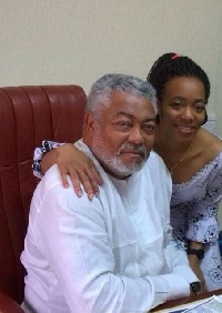 Former President Jerry Rawlings and his daughter Zanetor Rawlings