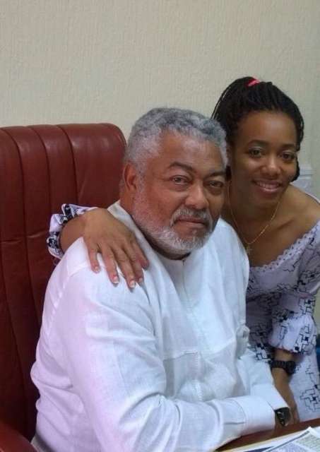 Former President Jerry Rawlings and his daughter Zanetor Rawlings