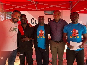 Okudzeto Ablakwa [2nd from right] with some of the migrants
