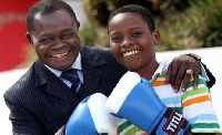 Azumah Nelson with Frank Okelly