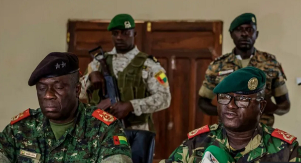 The soldiers gave an address on state TV