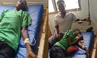 Photo collage of the critically ill boy