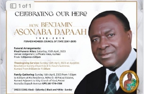 The late Benjamin Asonaba Dapaah, former Council of State member