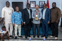 Ghana Armwrestling officials with the Indian High Commissioner H.E. Surinder Bhaga