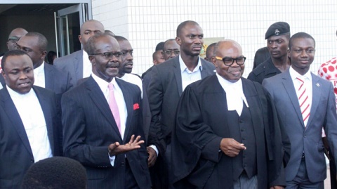 Ayikoi Otoo(second from the left) led PPP's counsel in Court against the EC