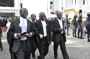 Mr Tsatsu Tsikata (M) and Mr Tony Lithur (L) played key roles in representing the NDC in 2012