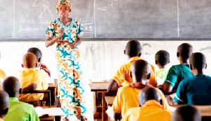 A teacher with her students