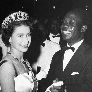 Kwame Nkrumah and Queen Elizabeth II shared a moment on the dancefloor during her visit