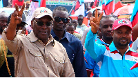 Chadema Chairperson Freeman Mbowe (L) in Mwanza, Tanzania on January 21, 2023.