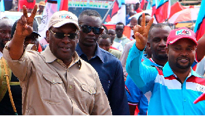 Chadema Chairperson Freeman Mbowe (L) in Mwanza, Tanzania on January 21, 2023.