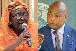 Former Ambassador of Ghana to the USA Hajia Alima Mahama (L) challenges Okudzeto Ablakwa’s claims