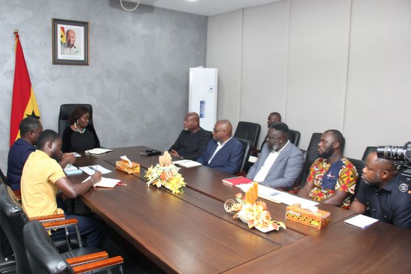 Professor Naana Opoku-Agyemang pictured with staff of Afriwave Telecom Ghana Ltd