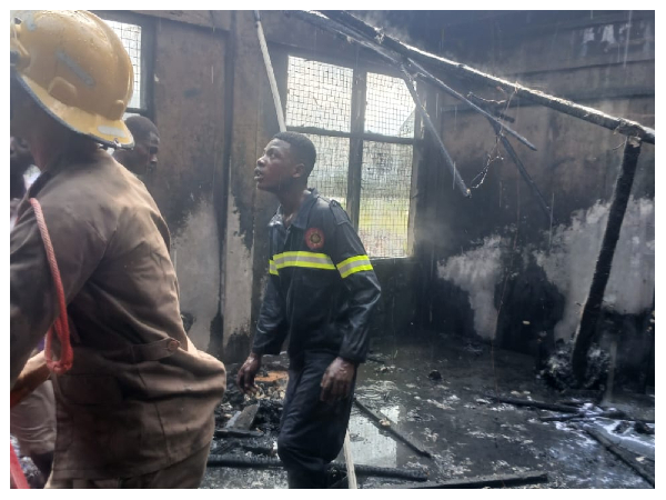 One of the dormitories that got burnt