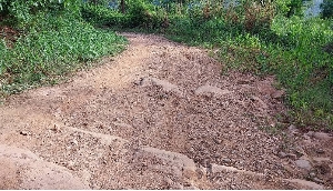 A deplorable road in Ho-Adaklu Kodzobi