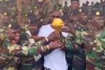 Senegal coach 'secures' AFCON trophy at military base