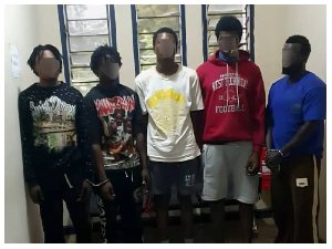 The five suspected armed robbers who have been arrested