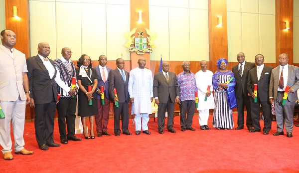 President Nana Akufo-Addo with some Ministers