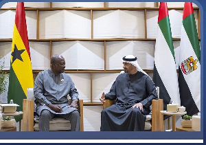 President John Mahama and UAE President Sheikh Mohamed bin Zayed Al Nahyan
