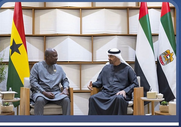 President John Mahama and UAE President Sheikh Mohamed bin Zayed Al Nahyan