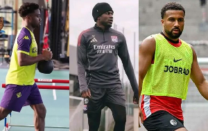 L-R: Tariq Lamptey, Ernest Nuamah and Kofi Kyereh sustained ACL injuries