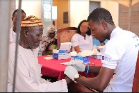 The patients were screened for free and given various drugs for their ailments