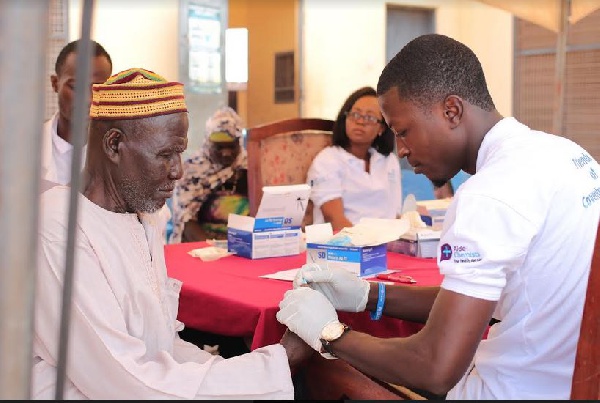 The patients were screened for free and given various drugs for their ailments