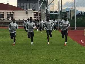 Black Stars players training ahead of the game