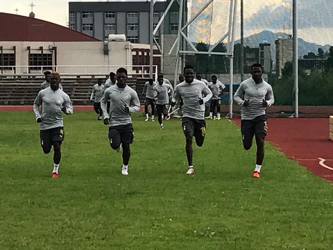 Black Stars during a training session.